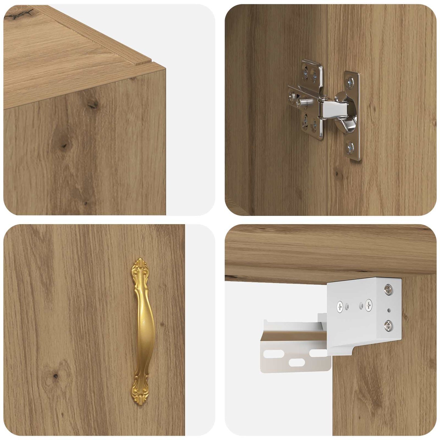 vidaXL Wandschrank Artisan-Eiche 69,5 x 34 x 90 cm Holzwerkstoff