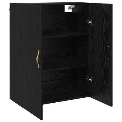 Wandschrank Wandmontiert Schwarz Eichen-Optik 69,5 x 34 x 90 cm