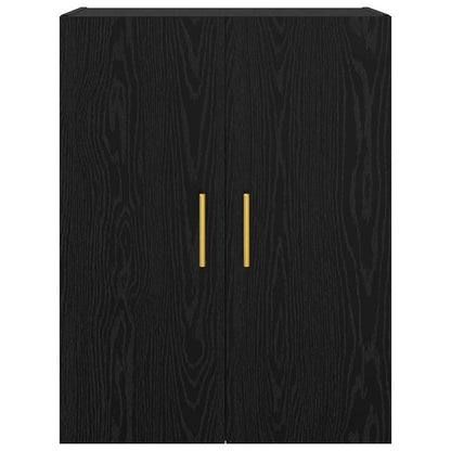 Wandschrank Wandmontiert Schwarz Eichen-Optik 69,5 x 34 x 90 cm