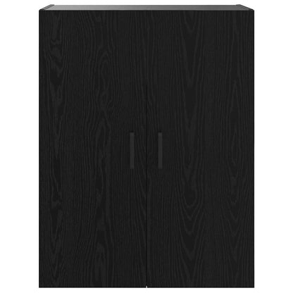 Wandschrank Wandmontiert Schwarz Eichen-Optik 69,5 x 34 x 90 cm