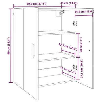Wandschrank Artisan-Eiche 69,5 x 34 x 90 cm Holzwerkstoff