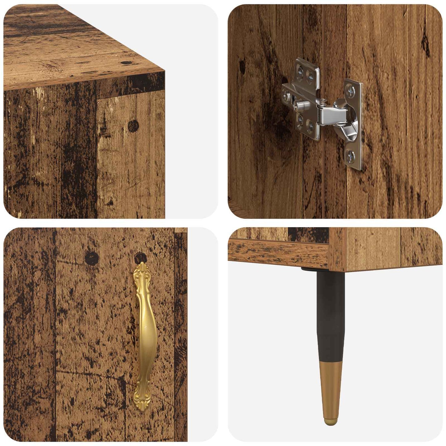 vidaXL Schreibtisch mit Regal Altholz 140 x 50 x 75 cm Holzwerkstoff