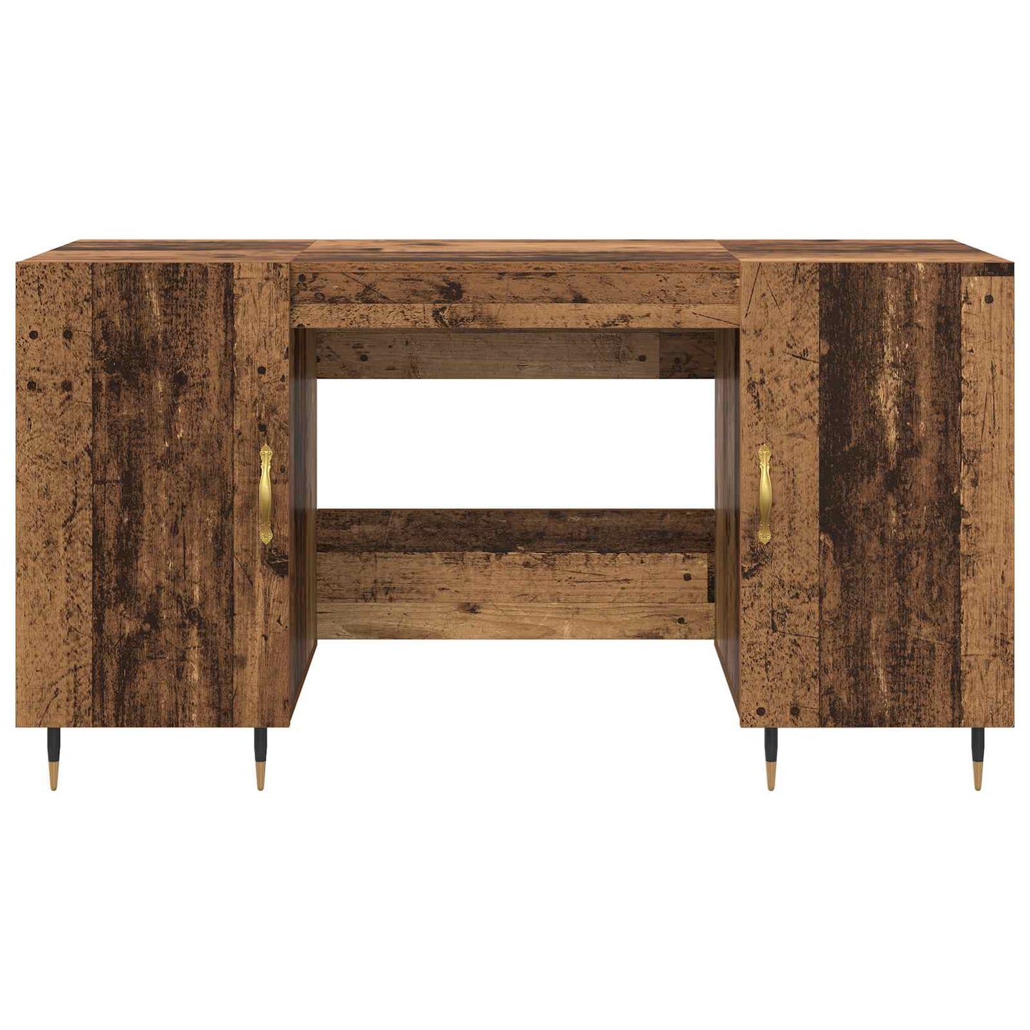 vidaXL Schreibtisch mit Regal Altholz 140 x 50 x 75 cm Holzwerkstoff