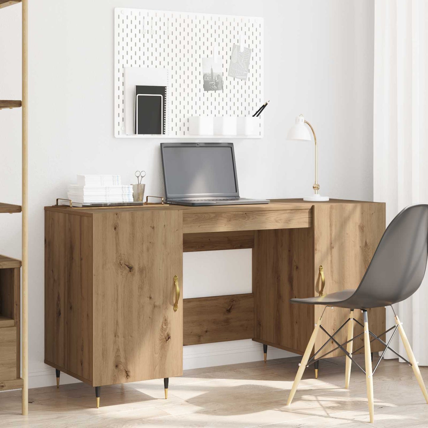 vidaXL Schreibtisch Artisan-Eiche 140 x 50 x 75 cm Holzwerkstoff