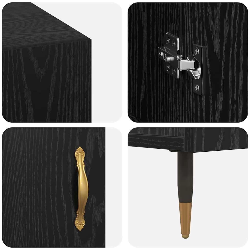 Schreibtisch mit Regal Schwarz Eichen-Optik 140 x 50 x 75 cm