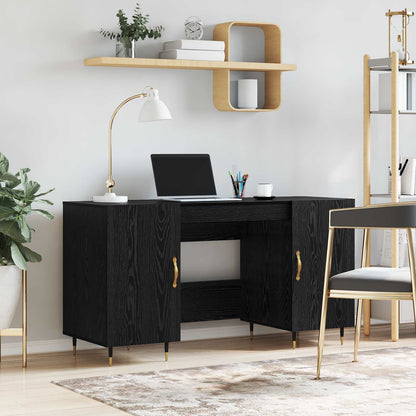 vidaXL Schreibtisch mit Regal Schwarz Eichen-Optik 140 x 50 x 75 cm
