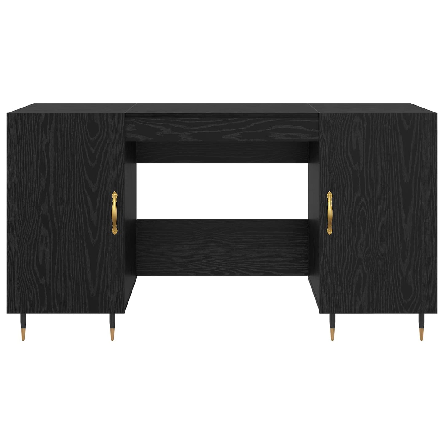 vidaXL Schreibtisch mit Regal Schwarz Eichen-Optik 140 x 50 x 75 cm