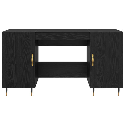 vidaXL Schreibtisch mit Regal Schwarz Eichen-Optik 140 x 50 x 75 cm