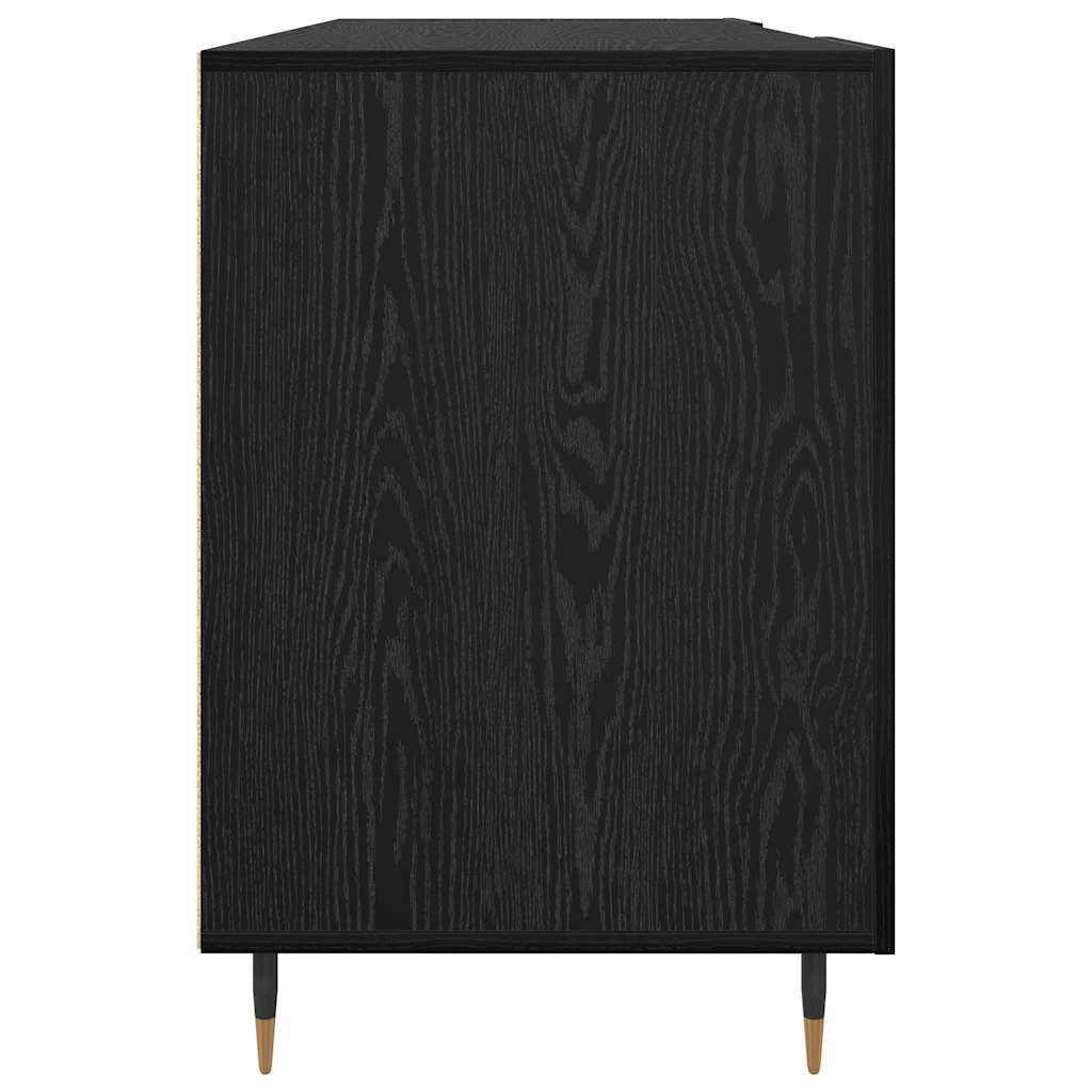 Schreibtisch mit Regal Schwarz Eichen-Optik 140 x 50 x 75 cm