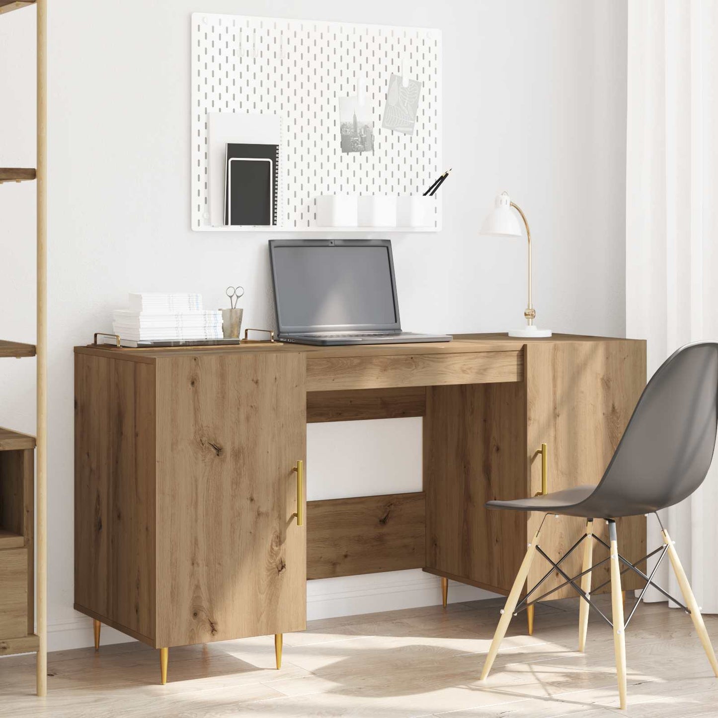 vidaXL Schreibtisch Artisan-Eiche 140 x 50 x 75 cm Holzwerkstoff