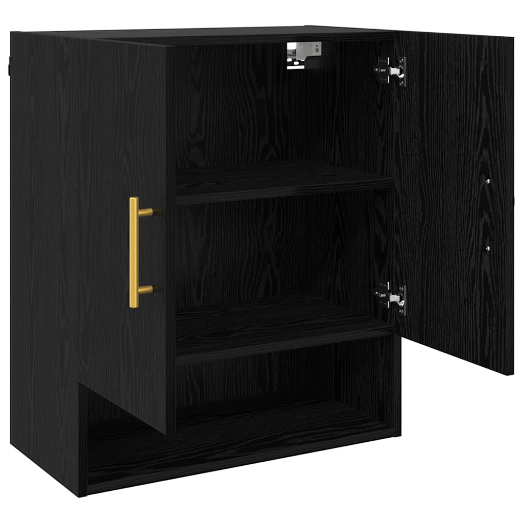 Wandschrank Schwarz Eichen-Optik 60 x 31 x 70 cm Holzwerkstoff