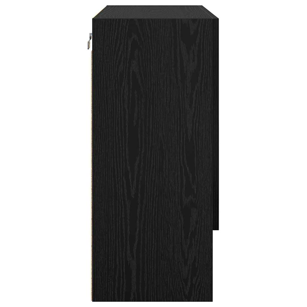 Wandschrank Schwarz Eichen-Optik 60 x 31 x 70 cm Holzwerkstoff