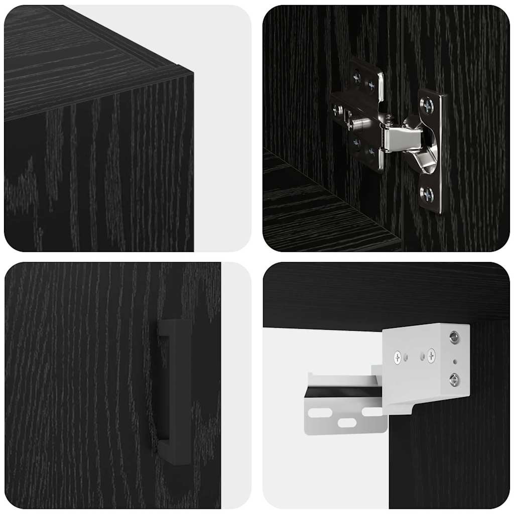 vidaXL Wandschrank Schwarz Eichen-Optik 60 x 31 x 70 cm Holzwerkstoff