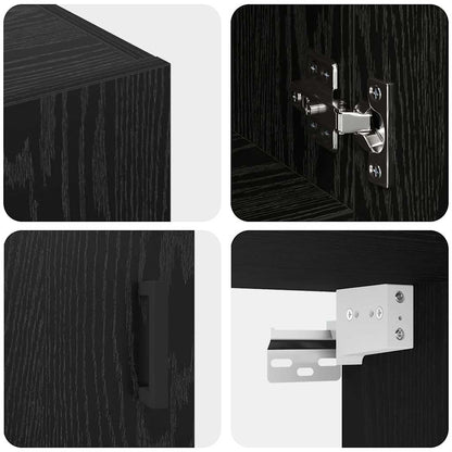 vidaXL Wandschrank Schwarz Eichen-Optik 60 x 31 x 70 cm Holzwerkstoff