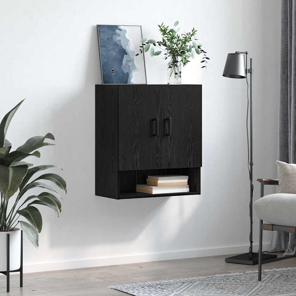 vidaXL Wandschrank Schwarz Eichen-Optik 60 x 31 x 70 cm Holzwerkstoff