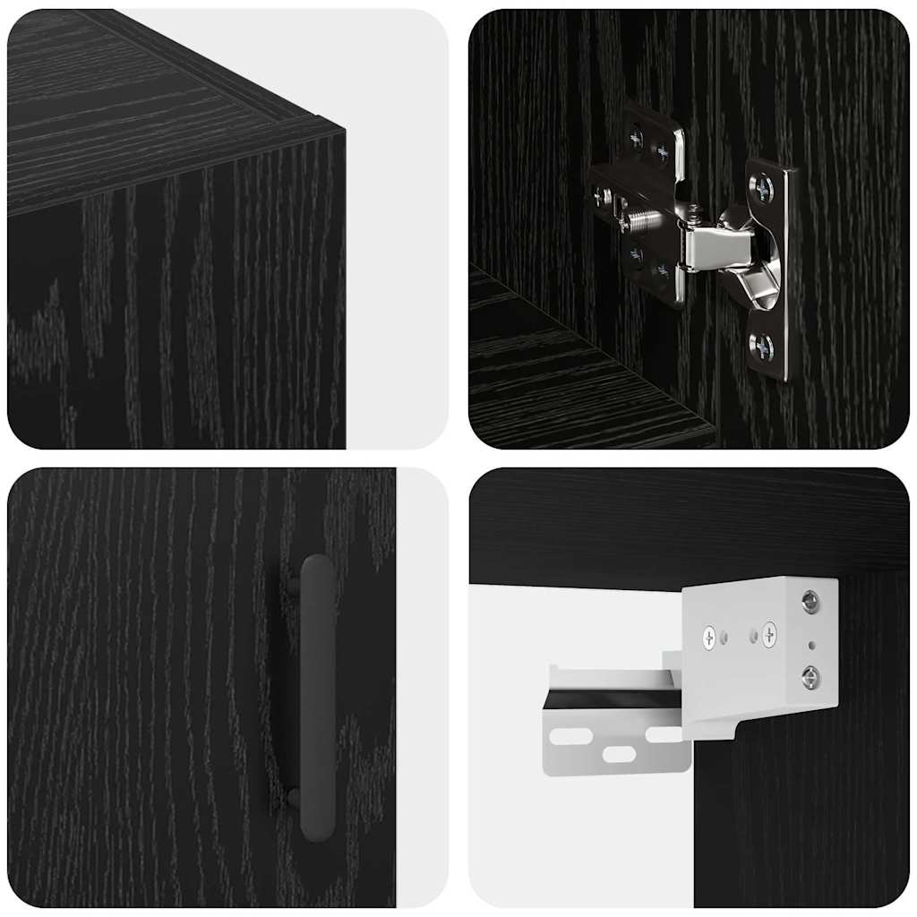 vidaXL Wandschrank Schwarz Eichen-Optik 60 x 31 x 70 cm Holzwerkstoff