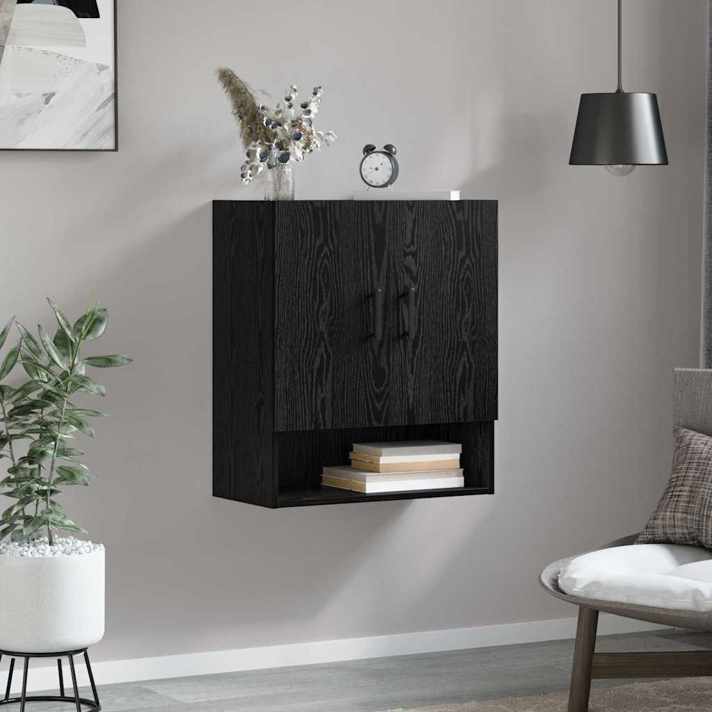 vidaXL Wandschrank Schwarz Eichen-Optik 60 x 31 x 70 cm Holzwerkstoff