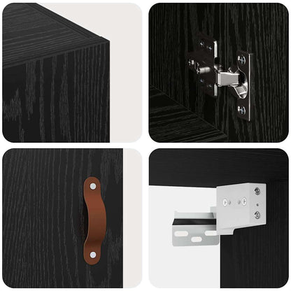 vidaXL Wandschrank Schwarz Eichen-Optik 60 x 31 x 60 cm Holzwerkstoff