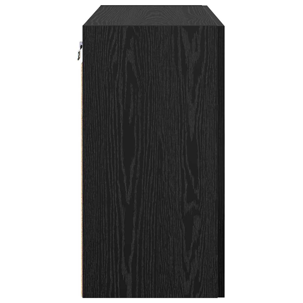 vidaXL Wandschrank Schwarz Eichen-Optik 60 x 31 x 60 cm Holzwerkstoff