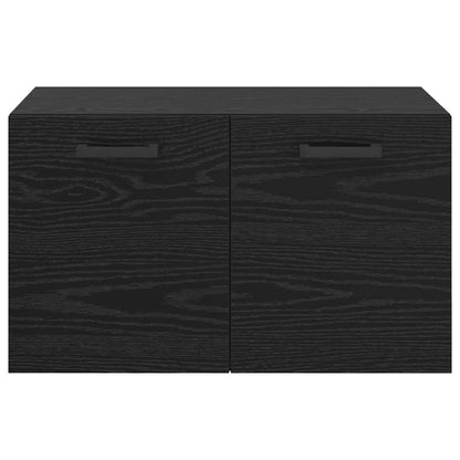 Wandschrank Wandmontiert Schwarz Eichen-Optik 60 x 36,5 x 35 cm