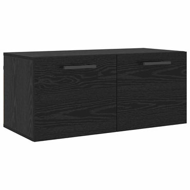 vidaXL Wandschrank Wandmontiert Schwarz Eichen-Optik 80 x 36.5 x 35 cm