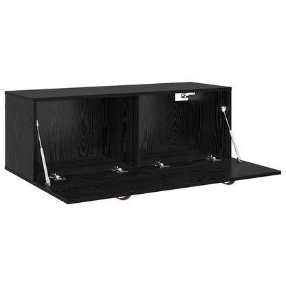 vidaXL Wandschrank Schwarz Eichen-Optik 100 x 36,5 x 35 cm