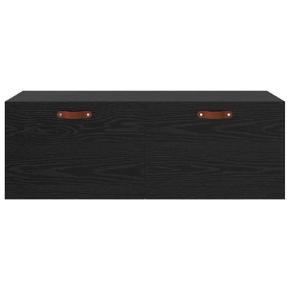 vidaXL Wandschrank Schwarz Eichen-Optik 100 x 36,5 x 35 cm