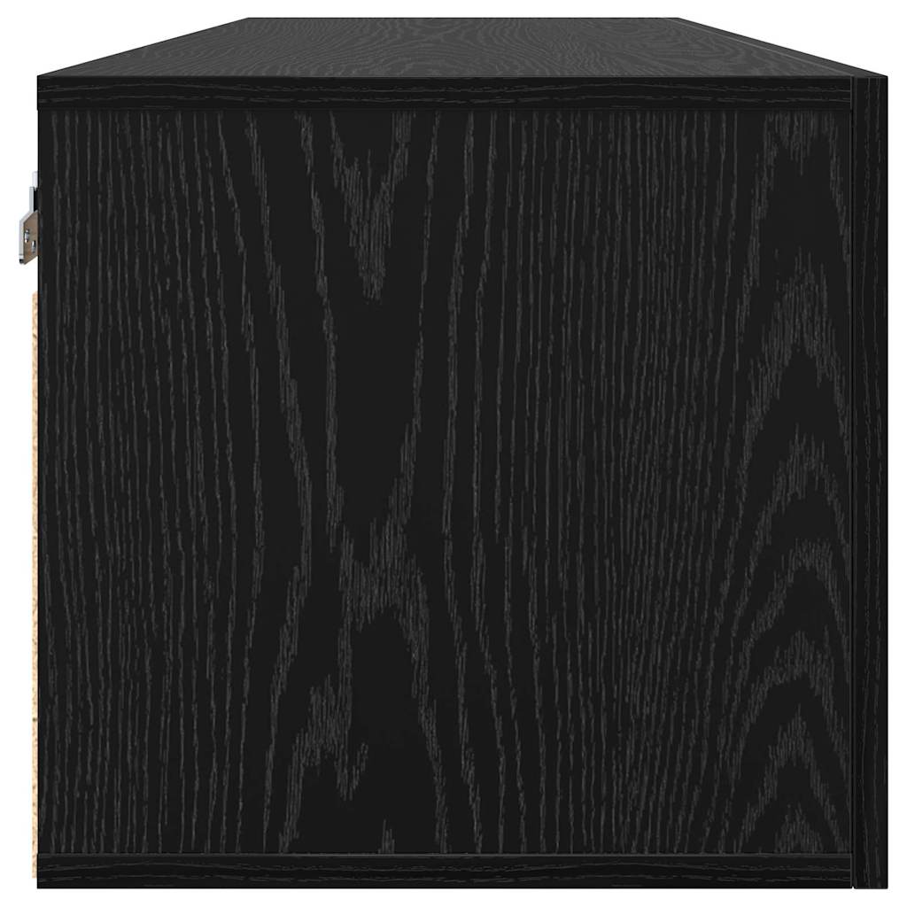 vidaXL Wandschrank Schwarz Eichen-Optik 100 x 36,5 x 35 cm