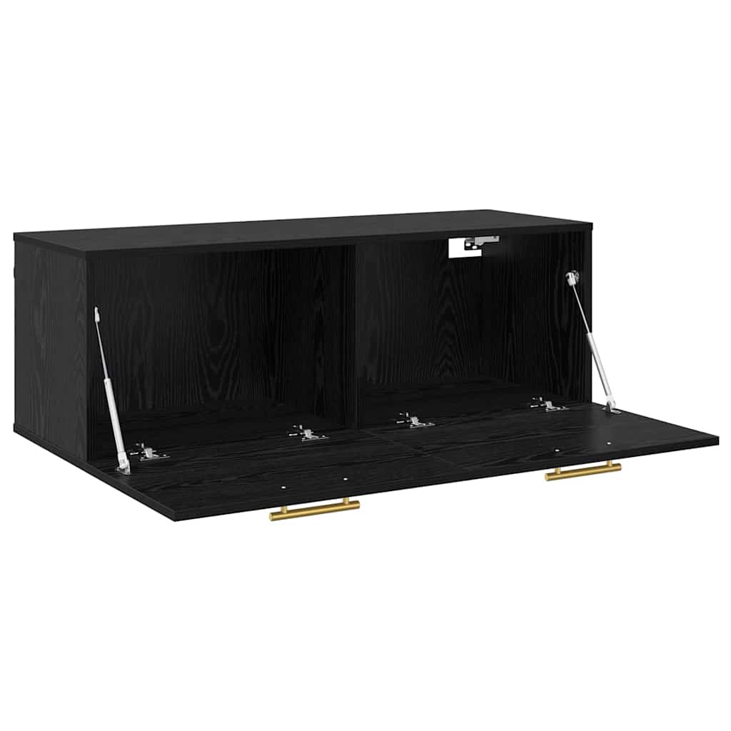 vidaXL Wandschrank Schwarz Eichen-Optik 100 x 36,5 x 35 cm