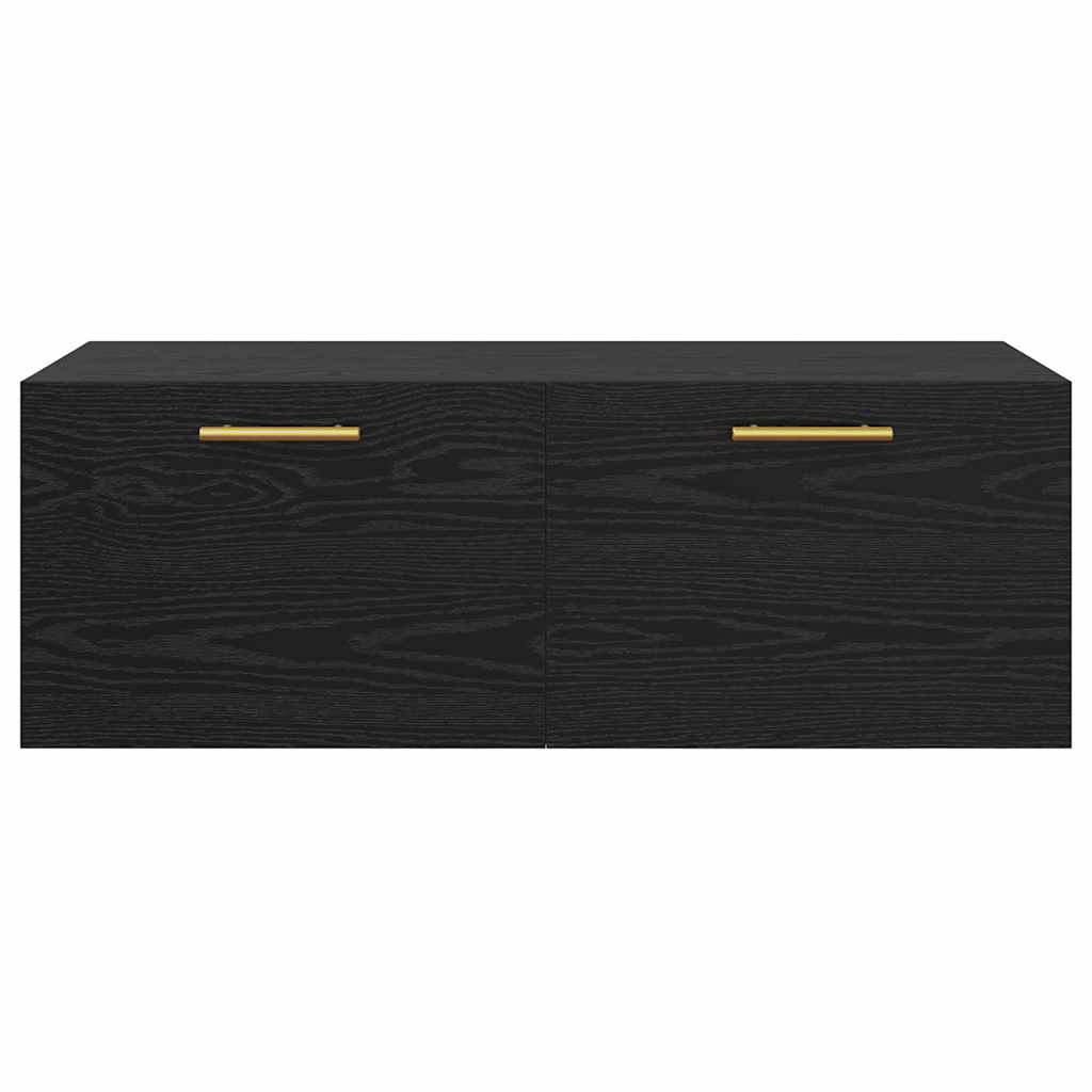 vidaXL Wandschrank Schwarz Eichen-Optik 100 x 36,5 x 35 cm