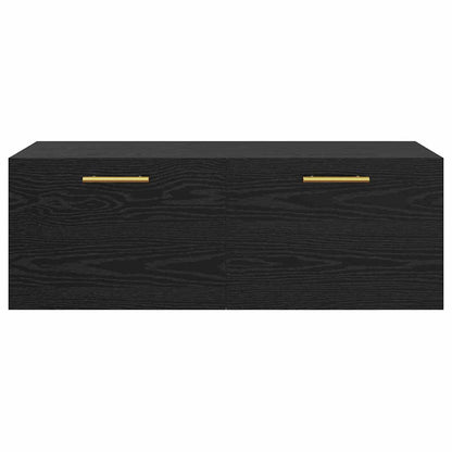 vidaXL Wandschrank Schwarz Eichen-Optik 100 x 36,5 x 35 cm