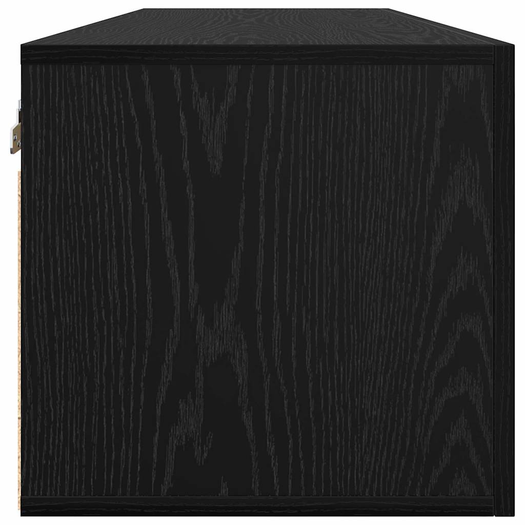 vidaXL Wandschrank Schwarz Eichen-Optik 100 x 36,5 x 35 cm