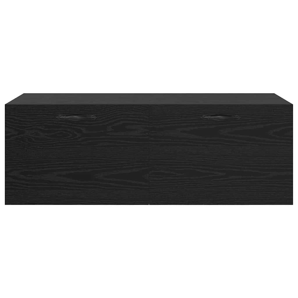 vidaXL Wandschrank Schwarz Eichen-Optik 100 x 36,5 x 35 cm