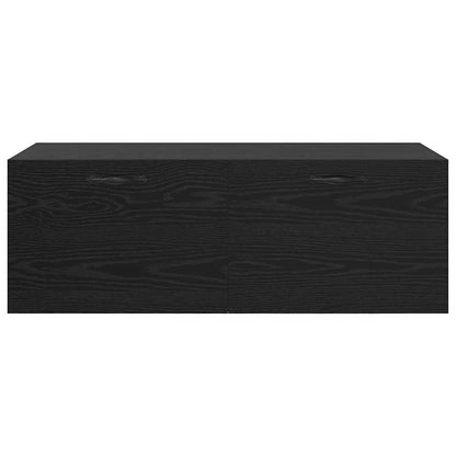 vidaXL Wandschrank Schwarz Eichen-Optik 100 x 36,5 x 35 cm