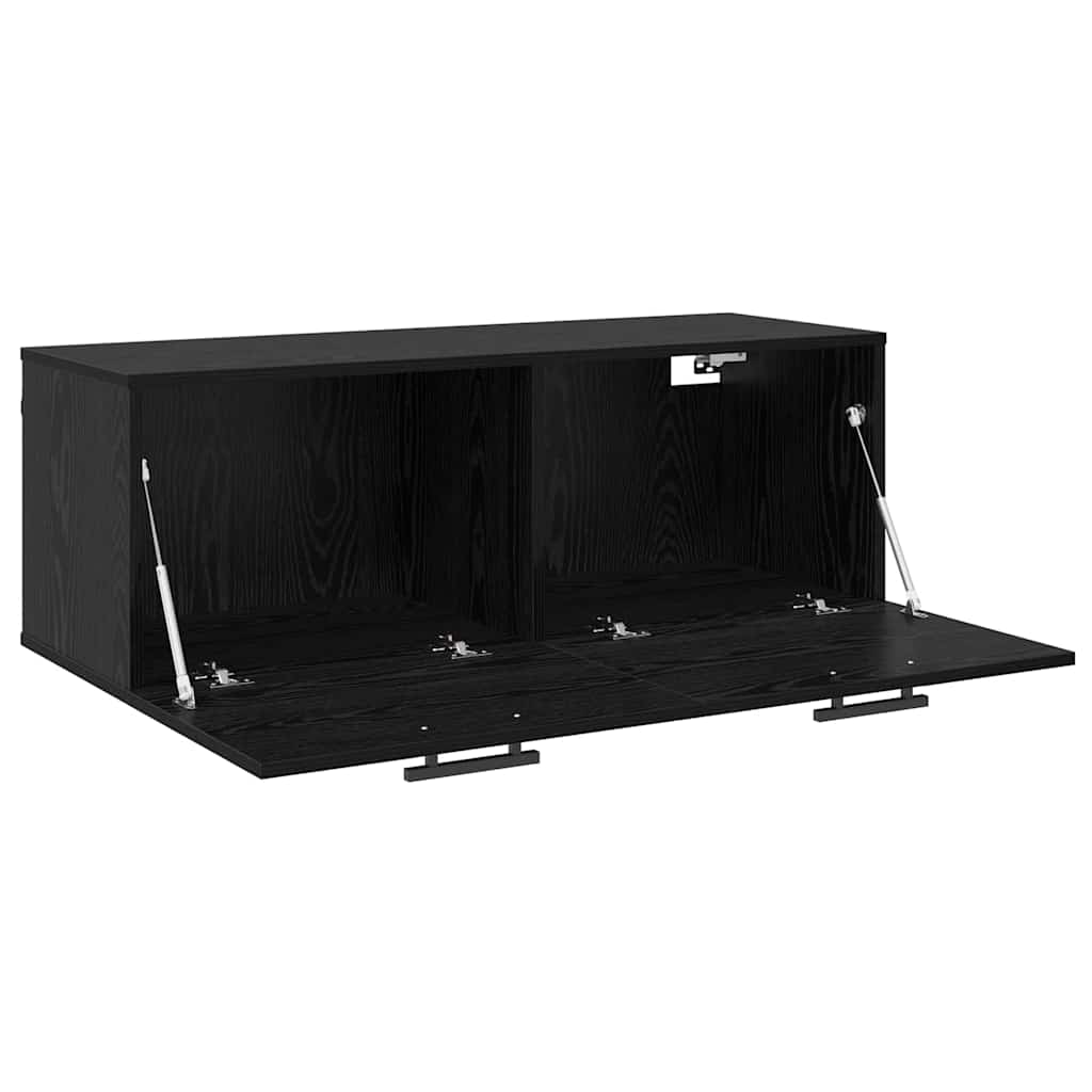 Wandschrank Schwarz Eichen-Optik 100 x 36,5 x 35 cm