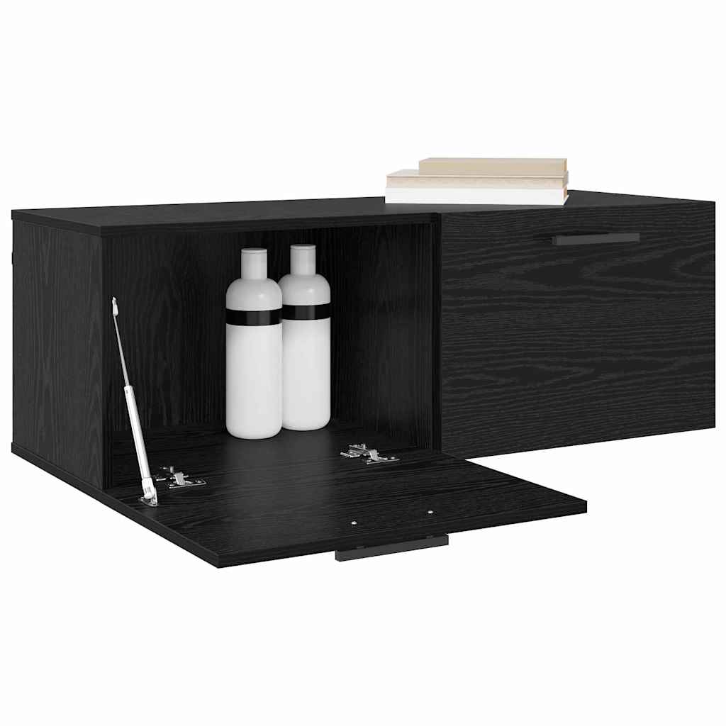 Wandschrank Schwarz Eichen-Optik 100 x 36,5 x 35 cm