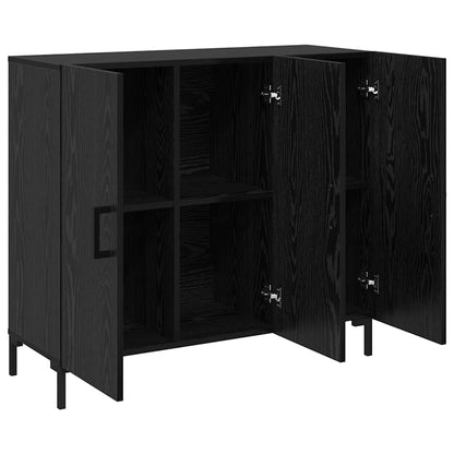Sideboard Schwarz Eichen-Optik 90 x 34 x 80 cm Holzwerkstoff