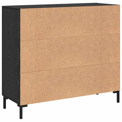 Sideboard Schwarz Eichen-Optik 90 x 34 x 80 cm Holzwerkstoff