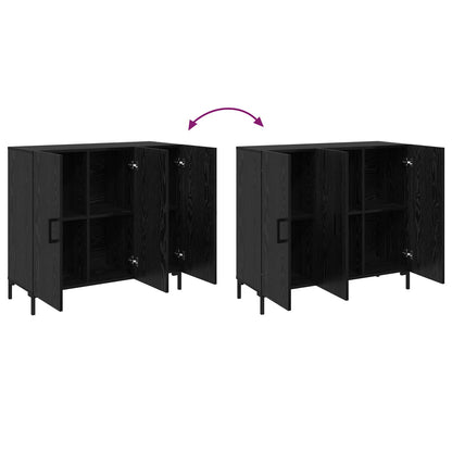 vidaXL Sideboard Schwarz Eichen-Optik 90 x 34 x 80 cm Holzwerkstoff
