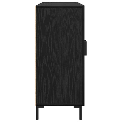 vidaXL Sideboard Schwarz Eichen-Optik 90 x 34 x 80 cm Holzwerkstoff