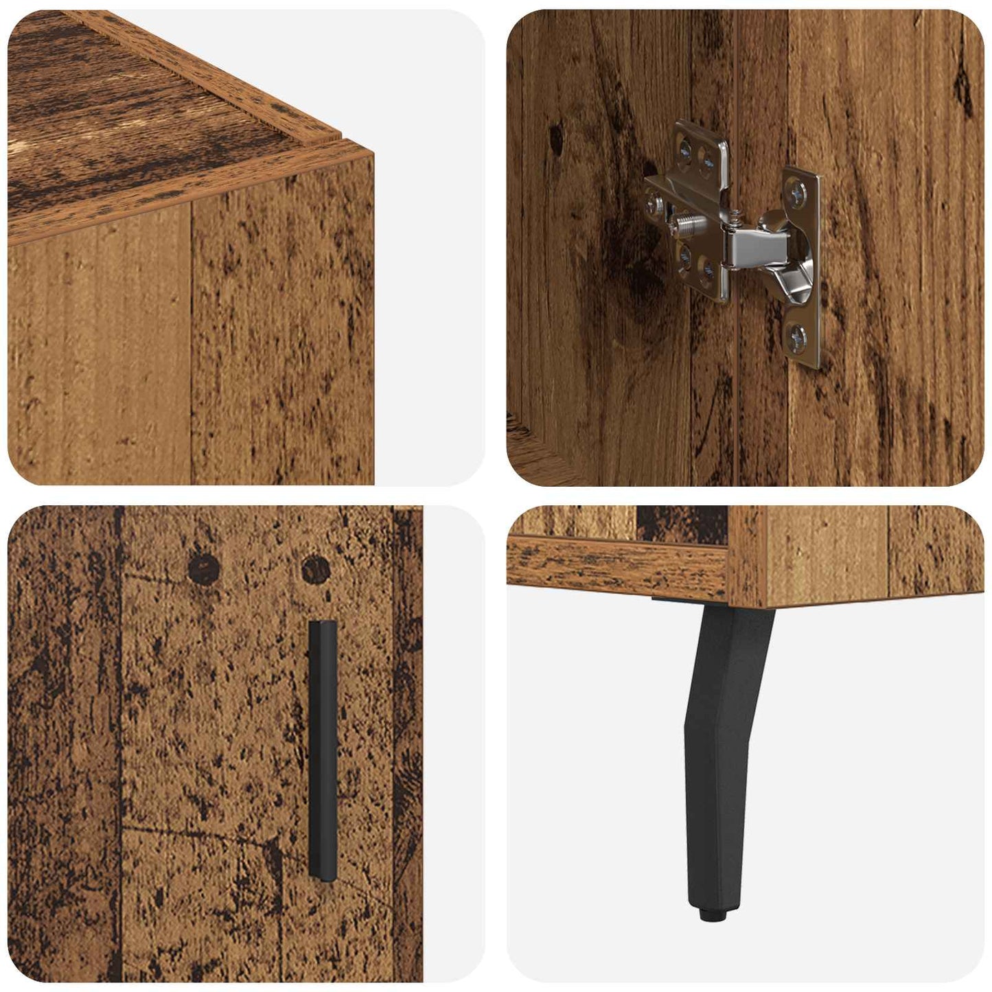 vidaXL Sideboard Altholz 90 x 34 x 80 cm Holzwerkstoff