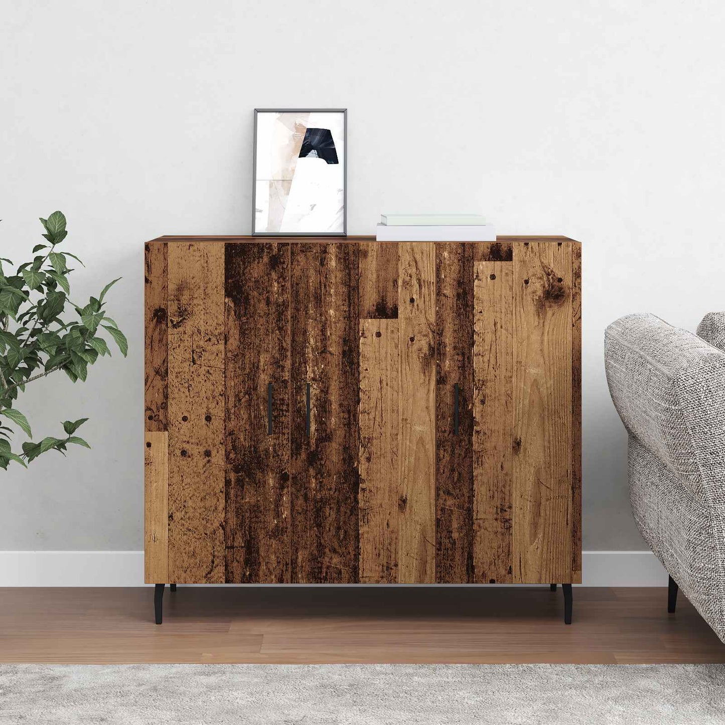 vidaXL Sideboard Altholz 90 x 34 x 80 cm Holzwerkstoff