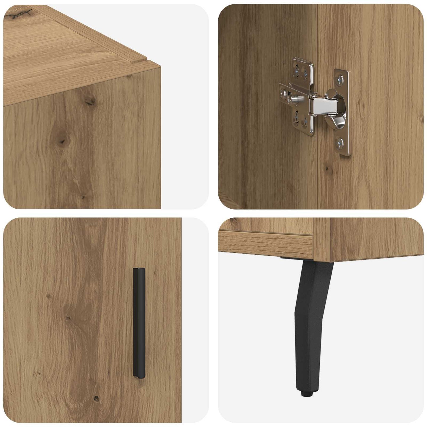 vidaXL Sideboard Artisan-Eiche 90 x 34 x 80 cm Holzwerkstoff