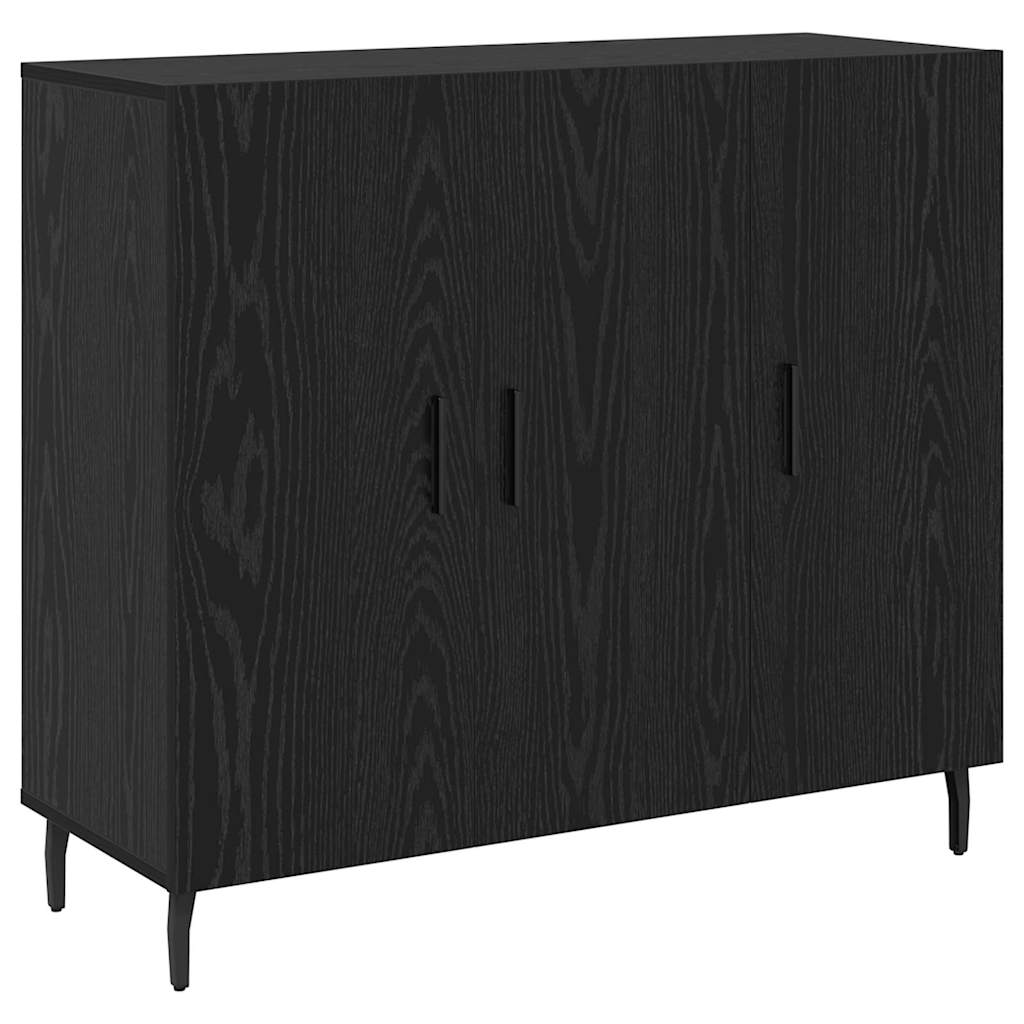 Sideboard Schwarz Eichen-Optik 90 x 34 x 80 cm Holzwerkstoff