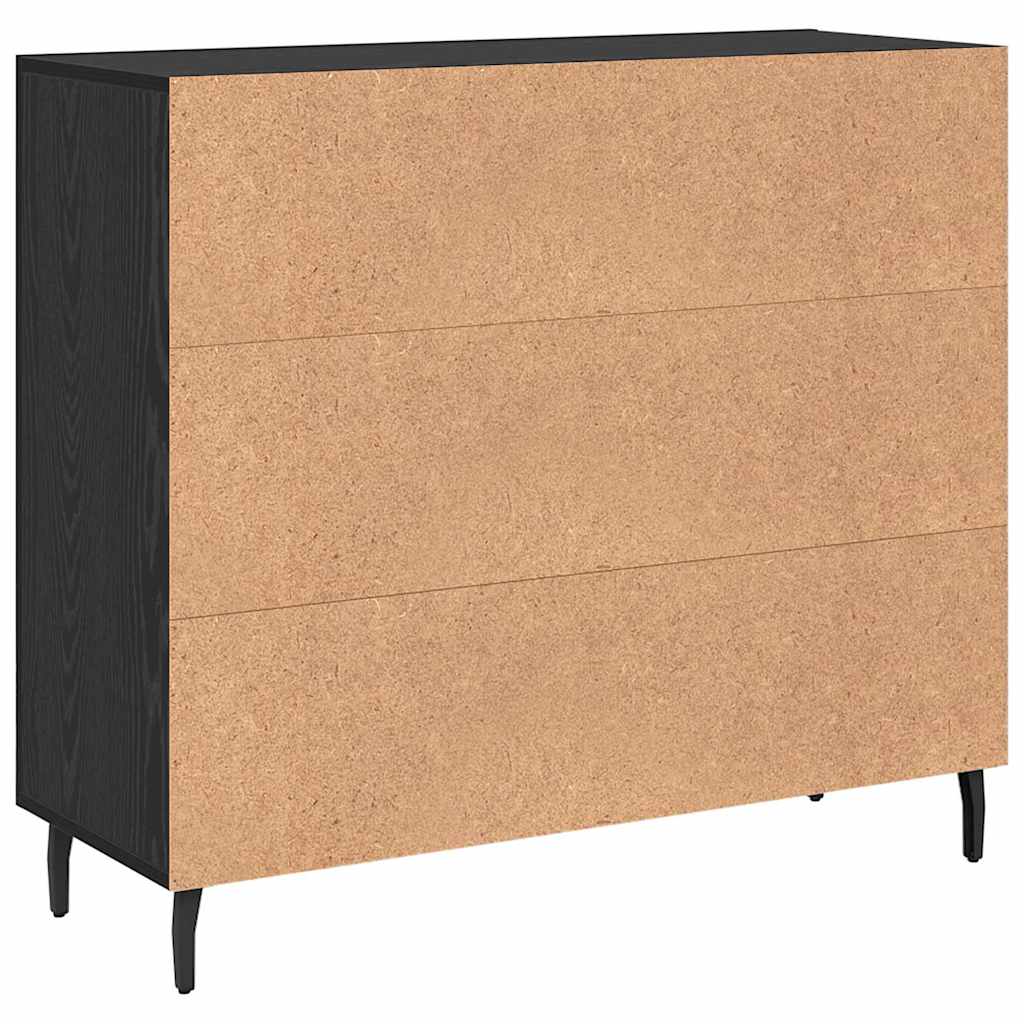 Sideboard Schwarz Eichen-Optik 90 x 34 x 80 cm Holzwerkstoff