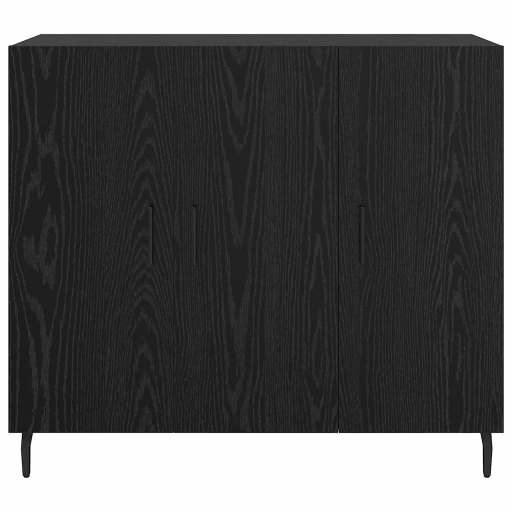 Sideboard Schwarz Eichen-Optik 90 x 34 x 80 cm Holzwerkstoff