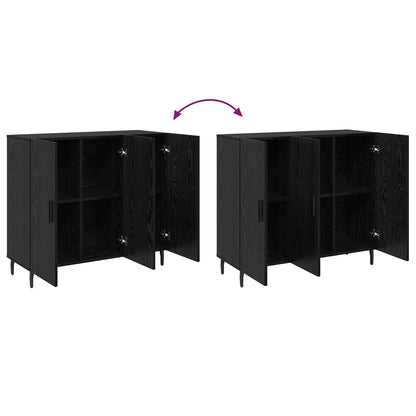 vidaXL Sideboard Schwarz Eichen-Optik 90 x 34 x 80 cm Holzwerkstoff