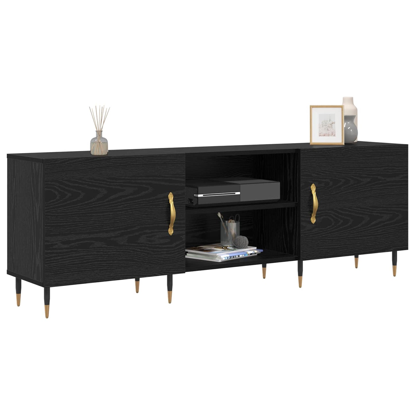 vidaXL TV-Schränk Schwarz Eichen-Optik 150 x 30 x 50 cm Holzwerkstoff