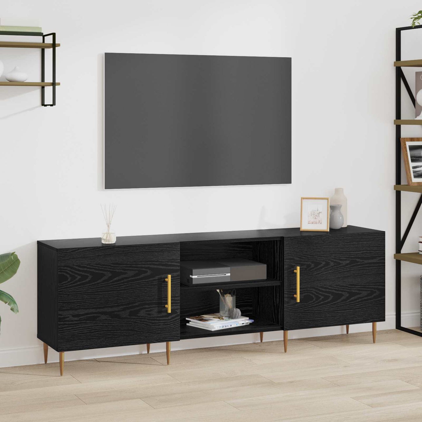 vidaXL TV-Schränk Schwarz Eichen-Optik 150 x 30 x 50 cm Holzwerkstoff
