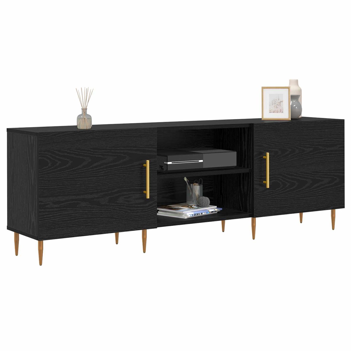 vidaXL TV-Schränk Schwarz Eichen-Optik 150 x 30 x 50 cm Holzwerkstoff